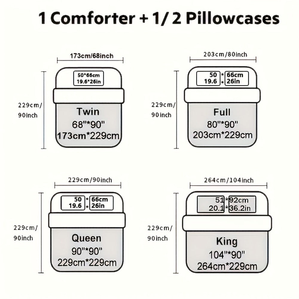 Diamond-Grid Microfiber Comforter Set with Pillowcases, 14 Color or Code Options and Twin, Queen or King Sizes