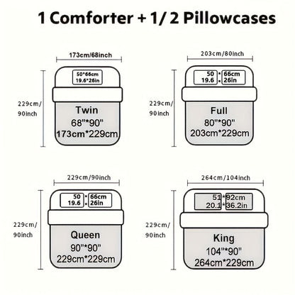 Diamond-Grid Microfiber Comforter Set with Pillowcases, 14 Color or Code Options and Twin, Queen or King Sizes
