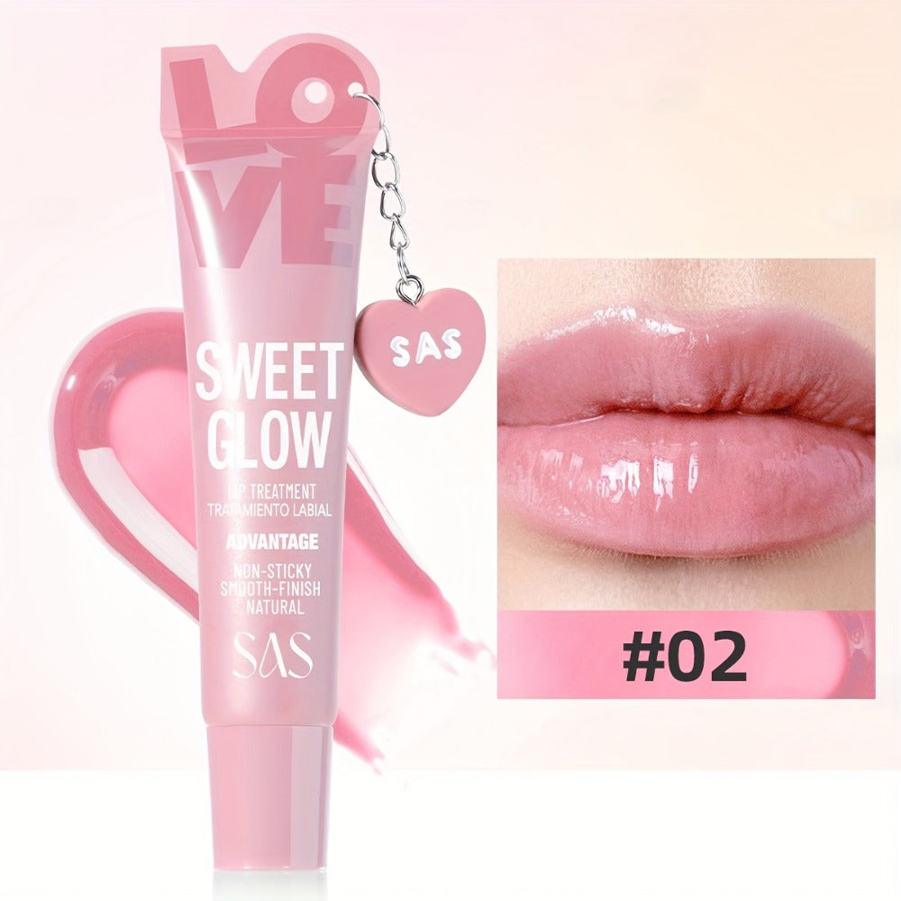 SAS Heart-Pendant Lip Gloss with 15ml Net Content, Squeeze-Tube Format and Six Numbered Shades