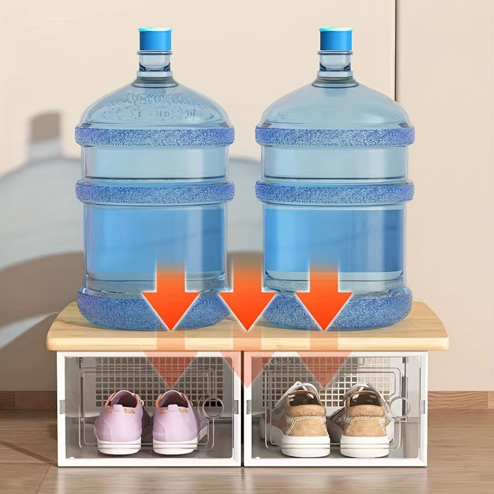 Transparent Stackable Shoe Boxes with Lid – Foldable Clear Sneaker Storage Organizer (6/24pcs)