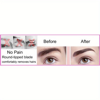 Two-Piece Rechargeable Eyebrow Trimmer Set in Pink, White or Three Colorful Finish Options for Facial Grooming