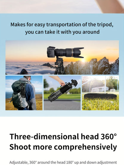 Camera Tripod 74 Inch Aluminum Alloy Heavy Duty with Dual Quick Release Plate, Phone Clip & Carrying Bag – Professional Stand for DSLR, Mirrorless, Webcam, Projector & Spotting Scope