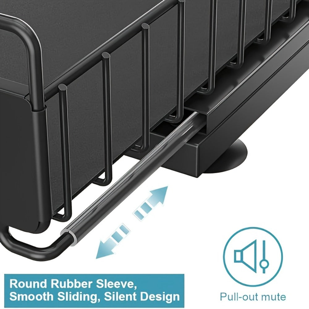 Under Sink Organizer with Sliding Pull-Out Shelf – 2-Tier Metal Cabinet Storage Rack for Kitchen, Bathroom, Pantry & Closet Organization, 1-Pack or 2-Pack