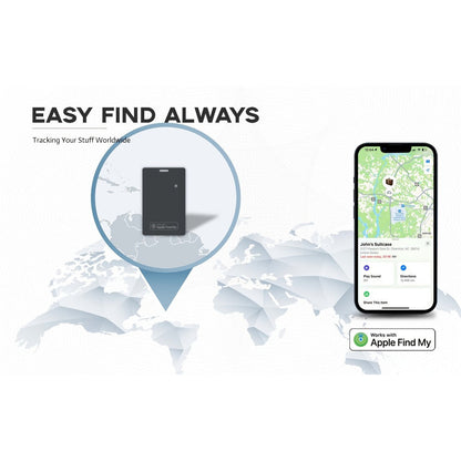 Apple Find My Wallet Tracker Card – Ultra-Thin Rechargeable Bluetooth Tracker | 105dB Alert, Wireless Qi Charging, Left-Behind Alerts & Siri Support
