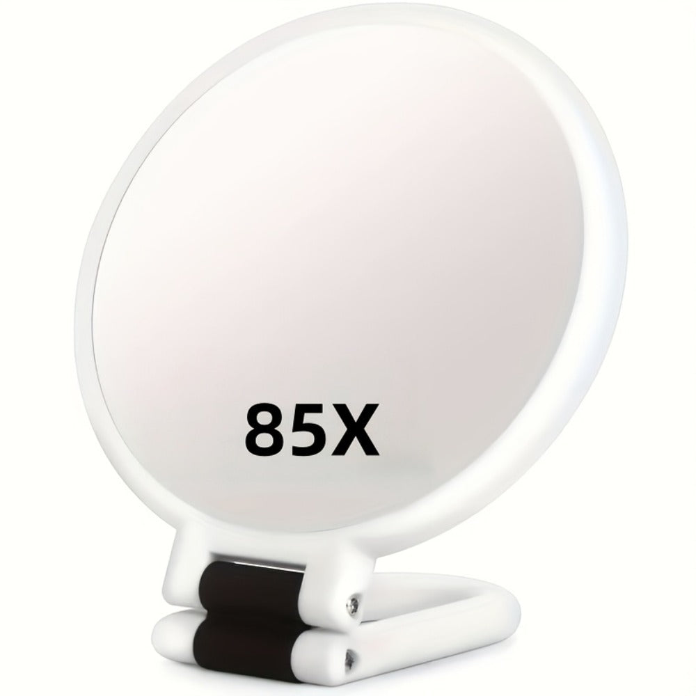 Handheld Magnifying Mirror 85X High Magnification for Makeup - 360° Adjustable Handle, Dual Sided 1X 80X, Colorful Border Compact Portable Vanity Mirror for Women Girls Travel Gift