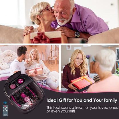 Collapsible Foot Spa Bath with Heat, Bubbles, Remote Temperature Control and Three Attachments