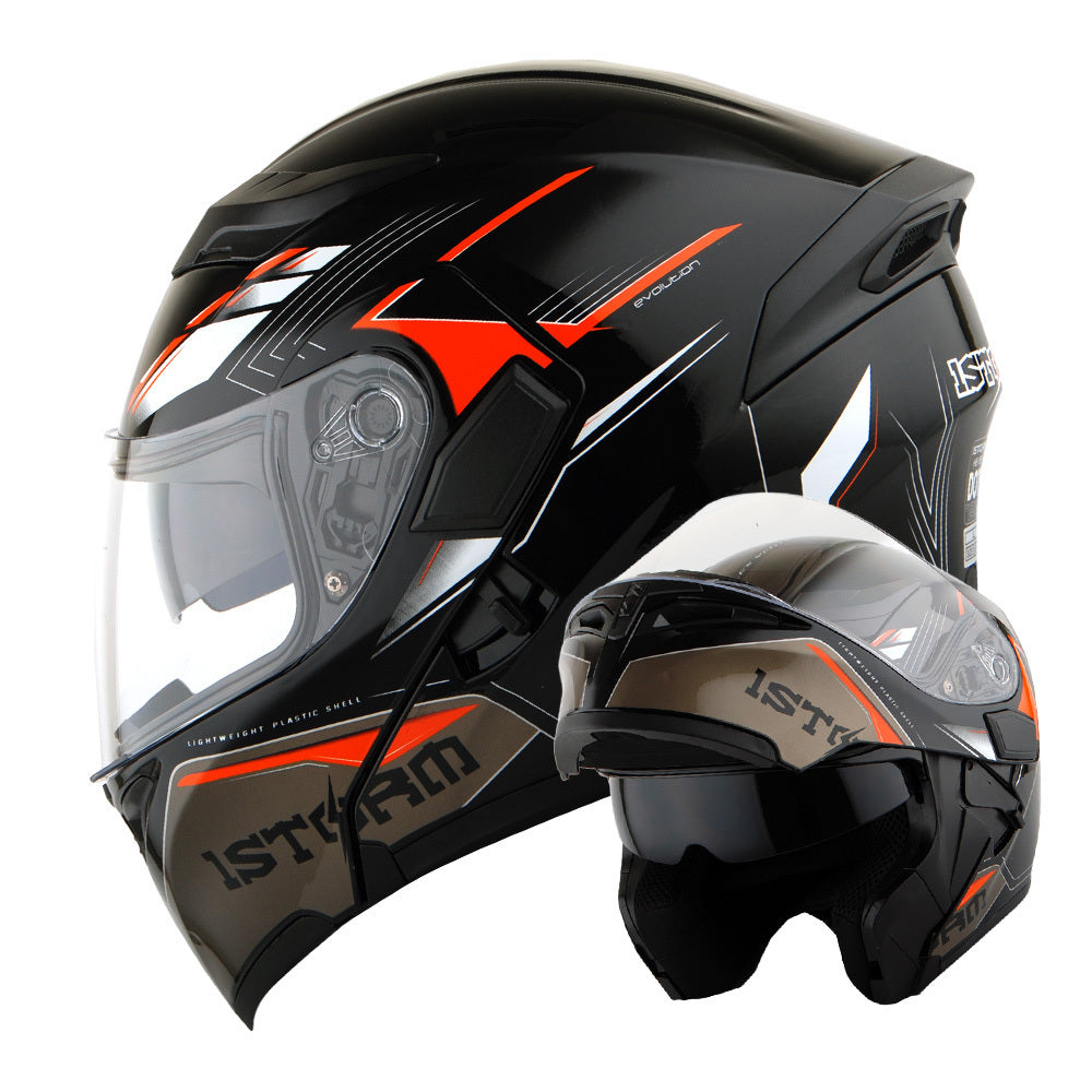 Motorcycle Modular Full Face Helmet Flip Up Dual Visor Inner Smoked Shield Lightweight Aerodynamic Thermoplastic Shell Removable Washable Interior for Men Women, Multiple Colors S M L XL