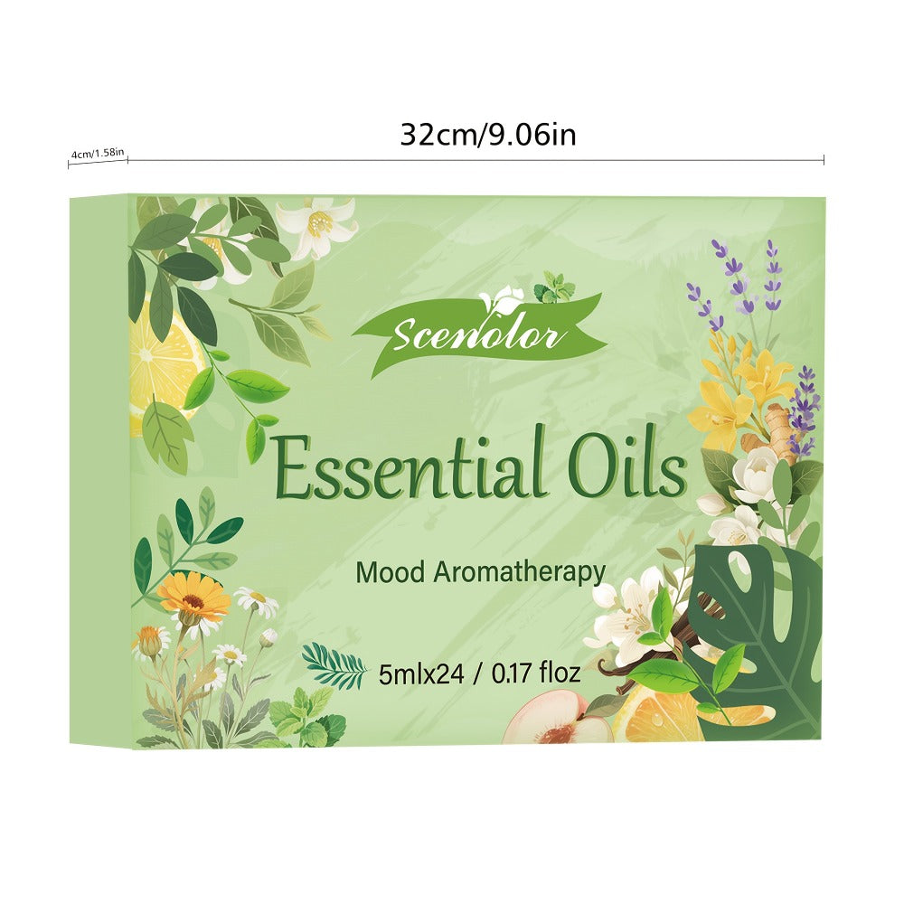 Floral and Fruity Fragrance Oil Gift Set with Choice of 12 or 24 Mini 5ml Bottles for Diffuser Use