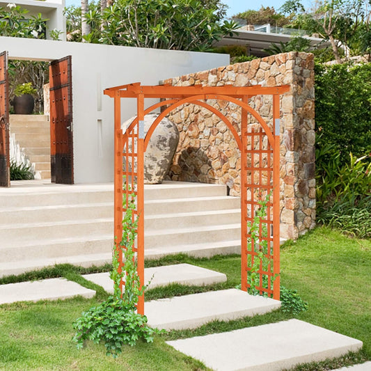 Teak Wood Pergola Arbor 85" Wedding Arch Garden Climbing Trellis