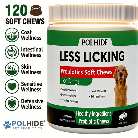 Dog Probiotic Soft Chews 120ct | 90-Day Supply Yeast Probiotic for Dogs, Meat Flavor, Supports Coat & Gut Health, Immune Defense & Digestive Wellness Supplement for Dogs of All Ages & Breeds