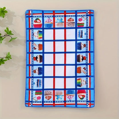 Six-Piece Printed Kitchen Towel Set, Approximately 60 x 40cm Each in Combination A or B Designs