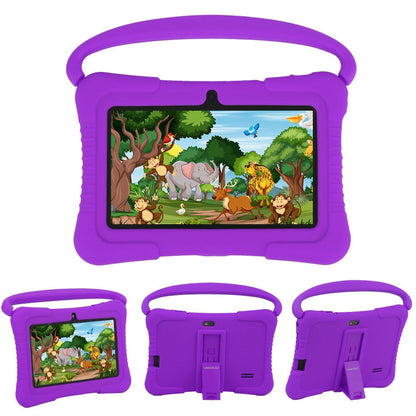 Kids Tablet 7 Inch Android 2GB RAM 16GB 32GB ROM 1TB Expandable WiFi Dual Camera Parental Control Educational Games Eye Protection Drop-Proof Silicone Case Tablet for Kids Toddlers – Pink Blue Purple Navy