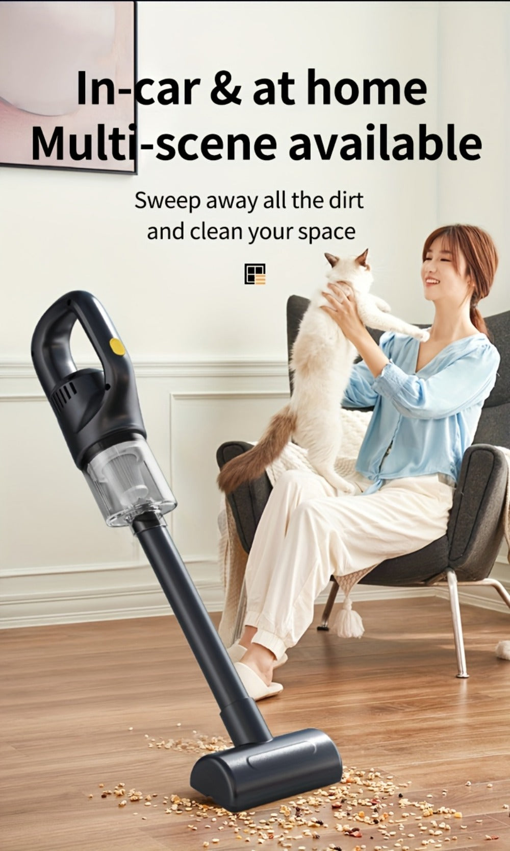 Cordless Handheld Vacuum Cleaner Rechargeable Lightweight Portable Strong Suction Mini Vacuum for Home Car Pet Hair Dust Debris Quick Cleanup