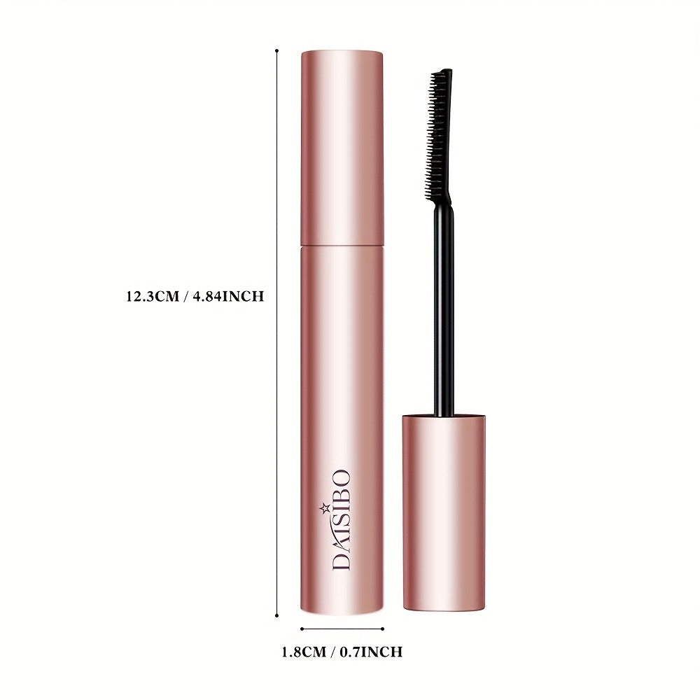 Black Mascara Two-Piece Set in Rose-Colored Tubes with Slim Precision Bristle Applicator Wands