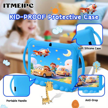 Android Tablet 7-Inch Kids Model with Android 14, WiFi 6, Parental Controls and Protective Case