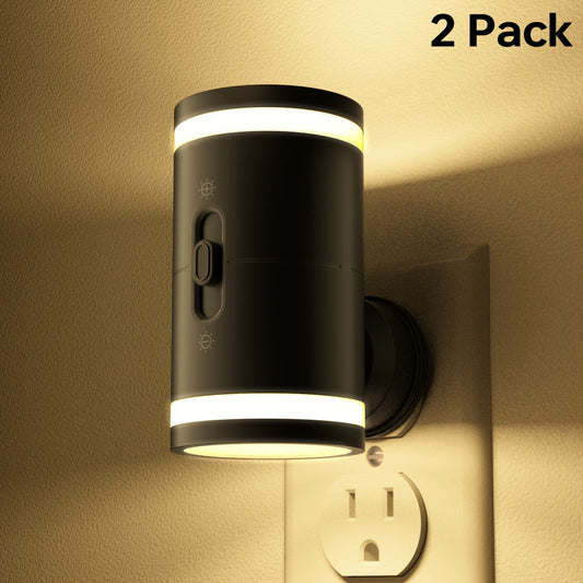 LED Night Light Plug In Dusk to Dawn Sensor – 5-120LM Adjustable Brightness, 3 Color Temperatures, Modern Plug-In Night Lights for Hallway, Bedroom, Staircase, Bathroom & Toddler Room, 2 or 4 Pack
