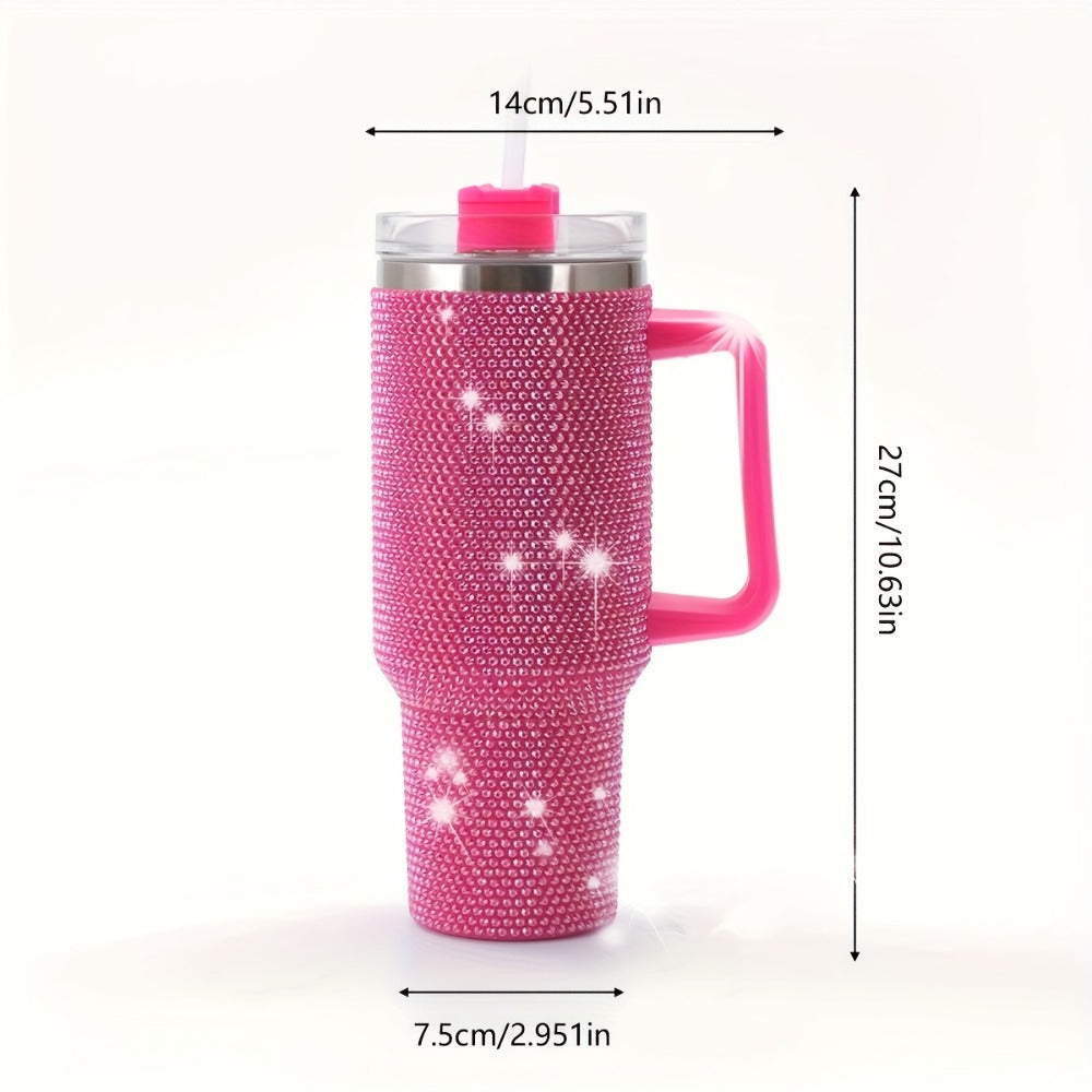 Insulated Tumbler 40oz All-Over Rhinestone Stainless Steel in Fifteen Retained Color Options