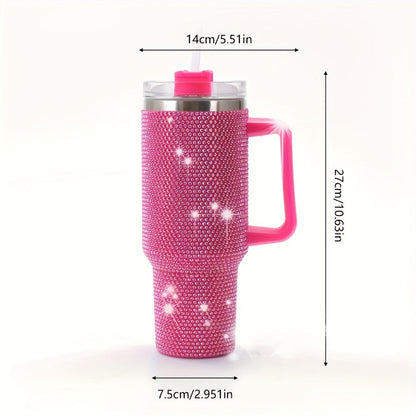 Insulated Tumbler 40oz All-Over Rhinestone Stainless Steel in Fifteen Retained Color Options