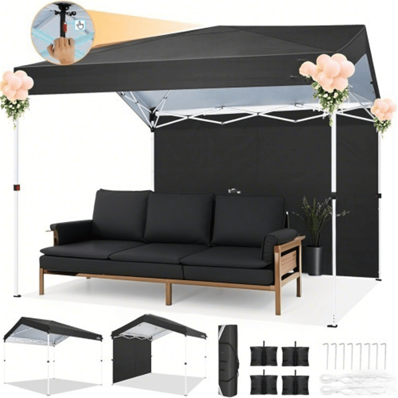 Center-Lock 10x10ft Pop-Up Canopy Tent with Three Height Settings and Optional Three-Sidewall Packages