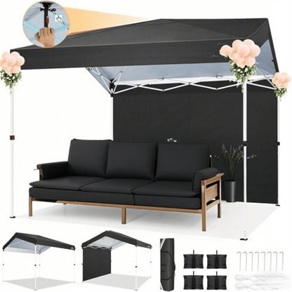 Center-Lock 10x10ft Pop-Up Canopy Tent with Three Height Settings and Optional Three-Sidewall Packages