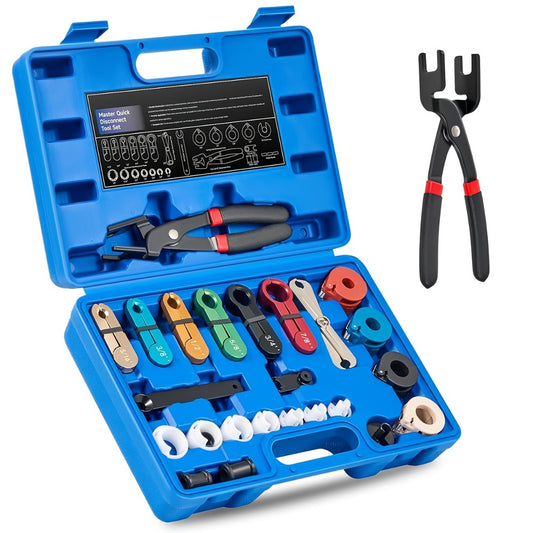 Fuel Line Disconnect Tool Set - 26pc Master Quick Disconnect Kit with AC & Transmission Disconnect Pliers for Fuel Line Removal, Automotive AC Fuel System Repair