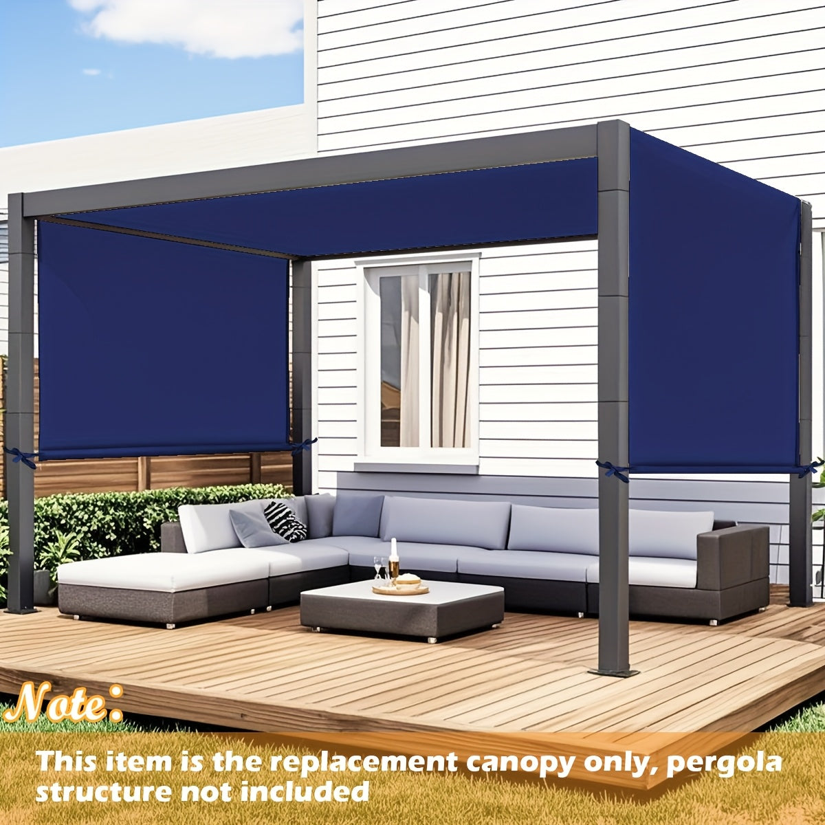 Retractable Pergola Replacement Canopy Cover, 105-Inch Width with Eight Colors and Three Length Options