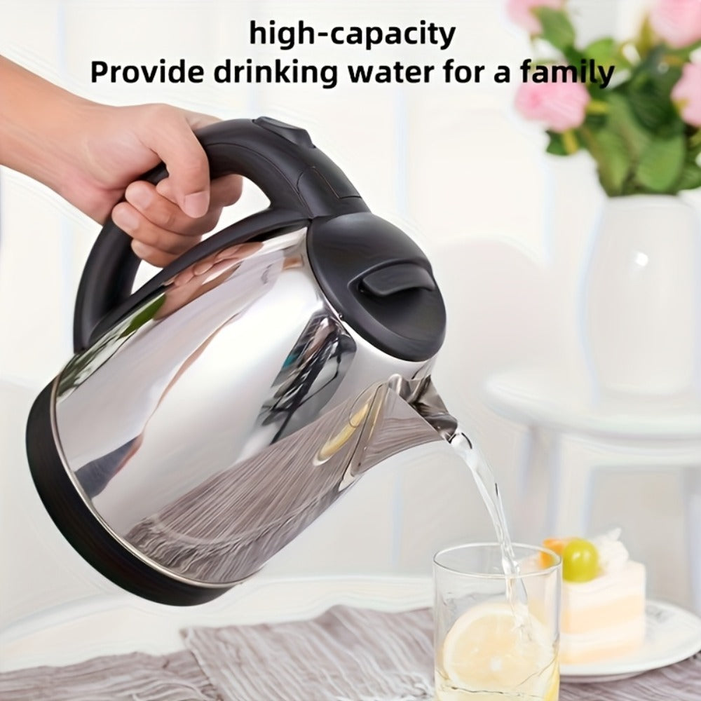 Electric Kettle 2L Stainless Steel Double-Wall Design with LED Indicator, Auto Shut-Off and 360-Degree Base