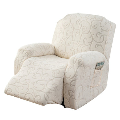 Chair Cover Four-Piece Stretch Recliner Slipcover with Swirl Texture and Four Available Color Choices