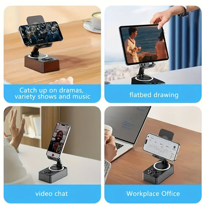 Portable Bluetooth Speaker with Turtle-Shell Phone Stand, 1200mAh Battery and 6-Hour Playtime