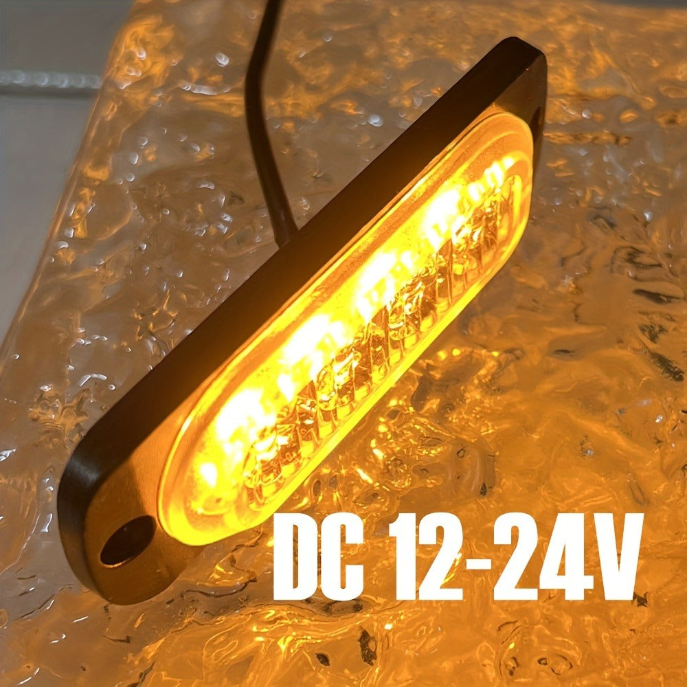 10pcs Universal LED Marker Lights for Trucks Cars 12V-24V Upgraded Clearance Side Marker Indicator Lamps, White Amber Red Options for Trailers RVs Pickups Heavy Duty Vehicles