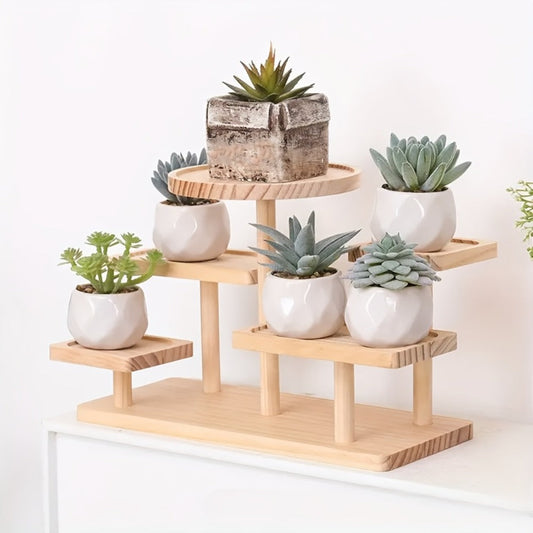 Tiered Wooden Display Stand Libra Balance Scale Style – Multi-Level Storage Organizer Shelf for Jewelry Crystals Snacks Home Decor Countertop