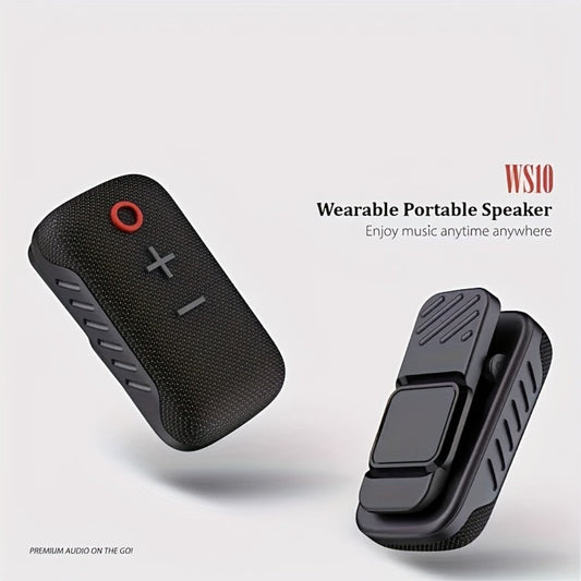 Wearable Bluetooth Speaker with Magnetic Clip, IPX5 Waterproof Mini Wireless Speaker with Mic, 18-Hour Battery, Dustproof Portable Speaker for Workouts, Travel, Hiking, Live Music & Hands-Free Calls