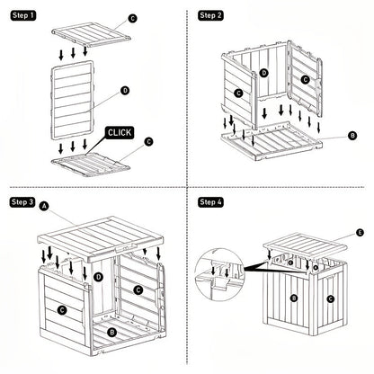 Flip-Top Resin Deck Storage Box with Secure Lid in Black for Patio, Pool and Garden Storage