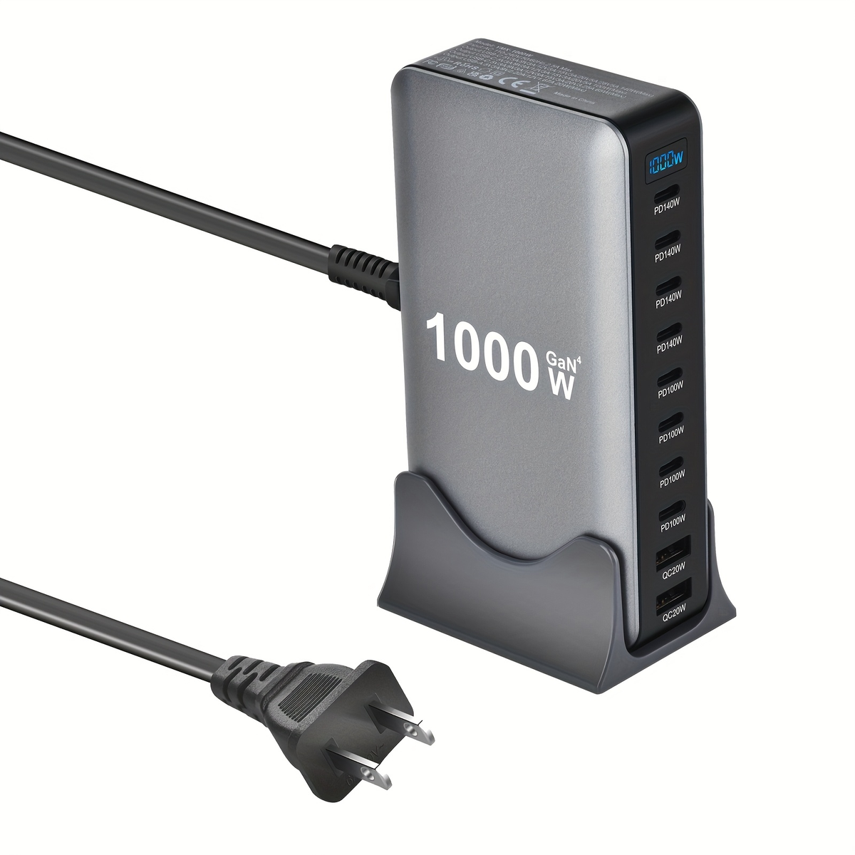 GaN Charging Station 1000W GaN3 10-Port USB-C Fast Charger for Laptops Tablets Smartphones for an Everyday Personal Care Routine