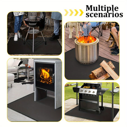 Grill Mat Fire Resistant BBQ Pad, Oversized Under Grill Mat 2000°F Heat Resistant, Oil-Resistant Deck Protector for Outdoor Grilling