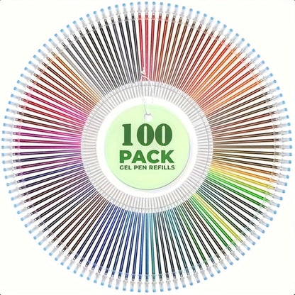 100-Pack Gel Pens Set Mixed Colors - Glitter, Metallic, Fluorescent & Colored Ink Pens for Drawing, Writing & Art Projects | Ages 14+