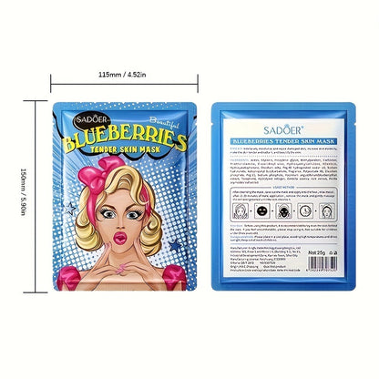Sixteen-Piece Sheet Mask Assortment with Illustrated Fruit and Honey Labels in Individual Pouches