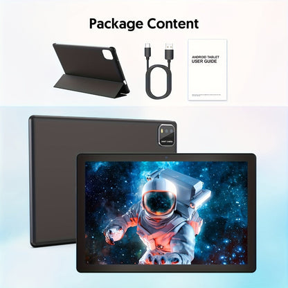 Android 15 Tablet 10 Inch 2-in-1 with Keyboard Case & Stylus 12GB RAM 64GB ROM 1TB Expandable 6000mAh Battery WiFi 6 4-Core 8MP Dual Camera FHD IPS Display Tablet PC