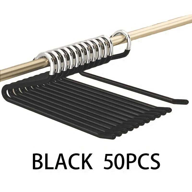 Open-Leg Pants Hangers in Black or White with 10-, 20-, 30- or 50-Piece Checkout Packs for Closets