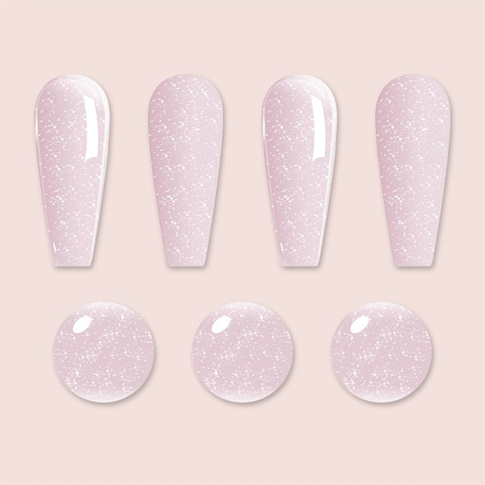 Gel Nail Polish Pink Glitter Jelly Arch-Shaping Color Gel with Sheer Translucent Finish and UV/LED Cure for Nail Art