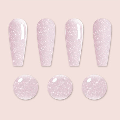 Gel Nail Polish Pink Glitter Jelly Arch-Shaping Color Gel with Sheer Translucent Finish and UV/LED Cure for Nail Art