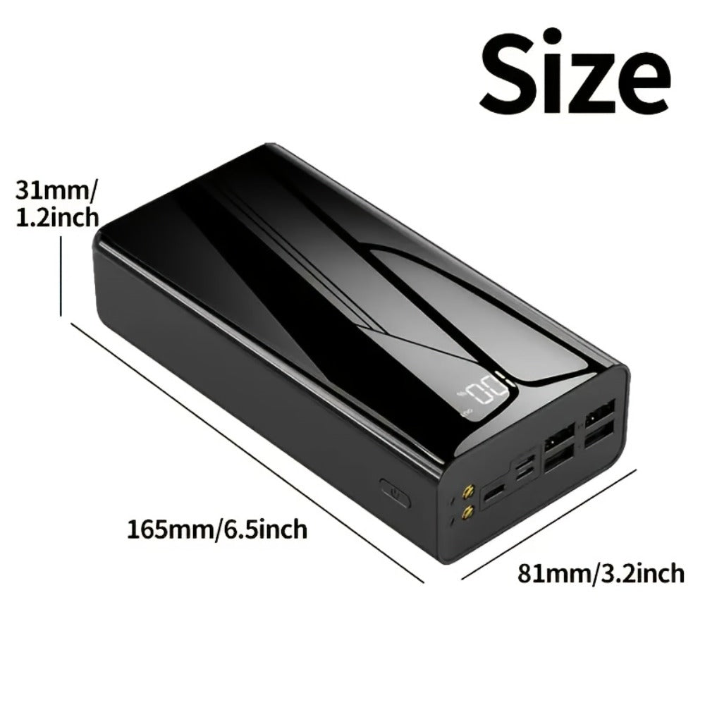 High Capacity 50000mAh Power Bank Multi-Port Fast Charging – Dual USB & Type-C Output, LED Flashlight, Power Indicator, Portable Backup Battery Pack for iPhone Android Outdoor Camping Travel Emergency