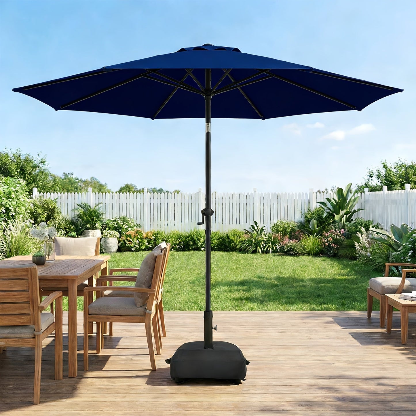 Market Umbrella 9FT Patio Outdoor Table Umbrella with Vent & Base