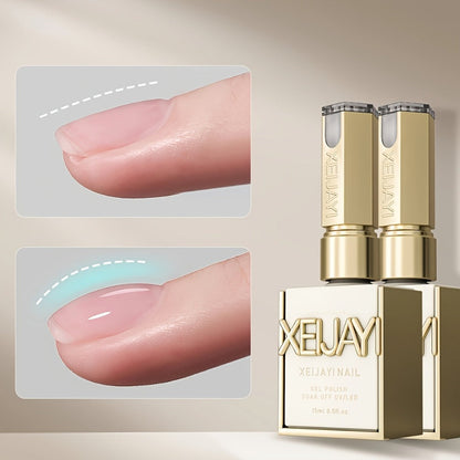Builder Gel Base 2-Bottle Set, 15ml Each with Transparent Construction Primer for UV or LED Nail Extension Application