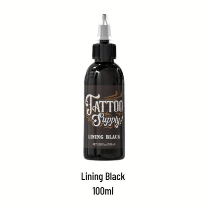 Neebol Super Black Tattoo Ink Darkest Outlining Shading Blending Fade-Resistant Professional Body Art Pigment for Artists & Beginners 100ml 250ml