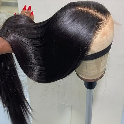 Lace Front Wig Straight Human Hair, 8-38 Inch Natural Color with 13x4 HD Front and 200% Density