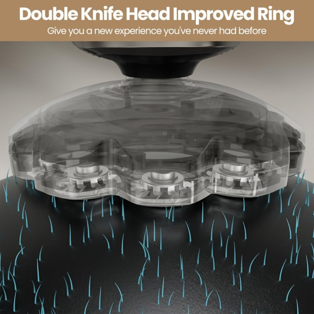 Men's Electric Rotary Shaver 7D 9D with LED Display — Titanium Blades, Wet & Dry, USB-C Fast Charging, Head Shaver & Bald Barber Tool, Father's Day Gift for Men