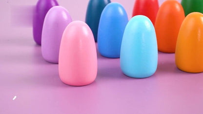 Twelve-Piece Egg-and-Spoon Race Set with Six Colored Spoons and Six Matching Eggs for Lawn Parties