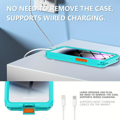 Waterproof iPhone Case IP68 360° Full Body Shockproof Dustproof Underwater Swimming Surfing Sports Cover for iPhone 16 15 Pro 15 14 Pro 14 13 Pro 13 12 Pro 12 – Underwater Photography Beach