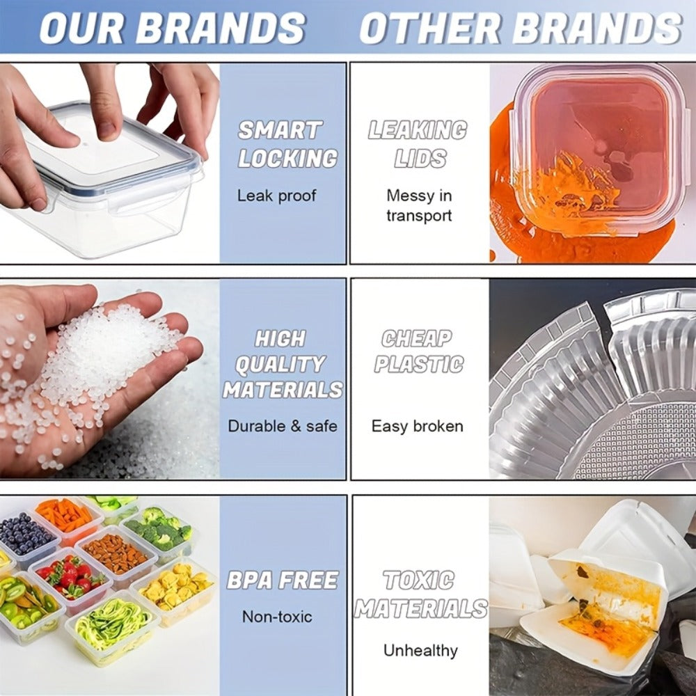24 or 48-Piece Plastic Food Storage Container Set with Snap Lids, Labels and Marker for Pantry Organization
